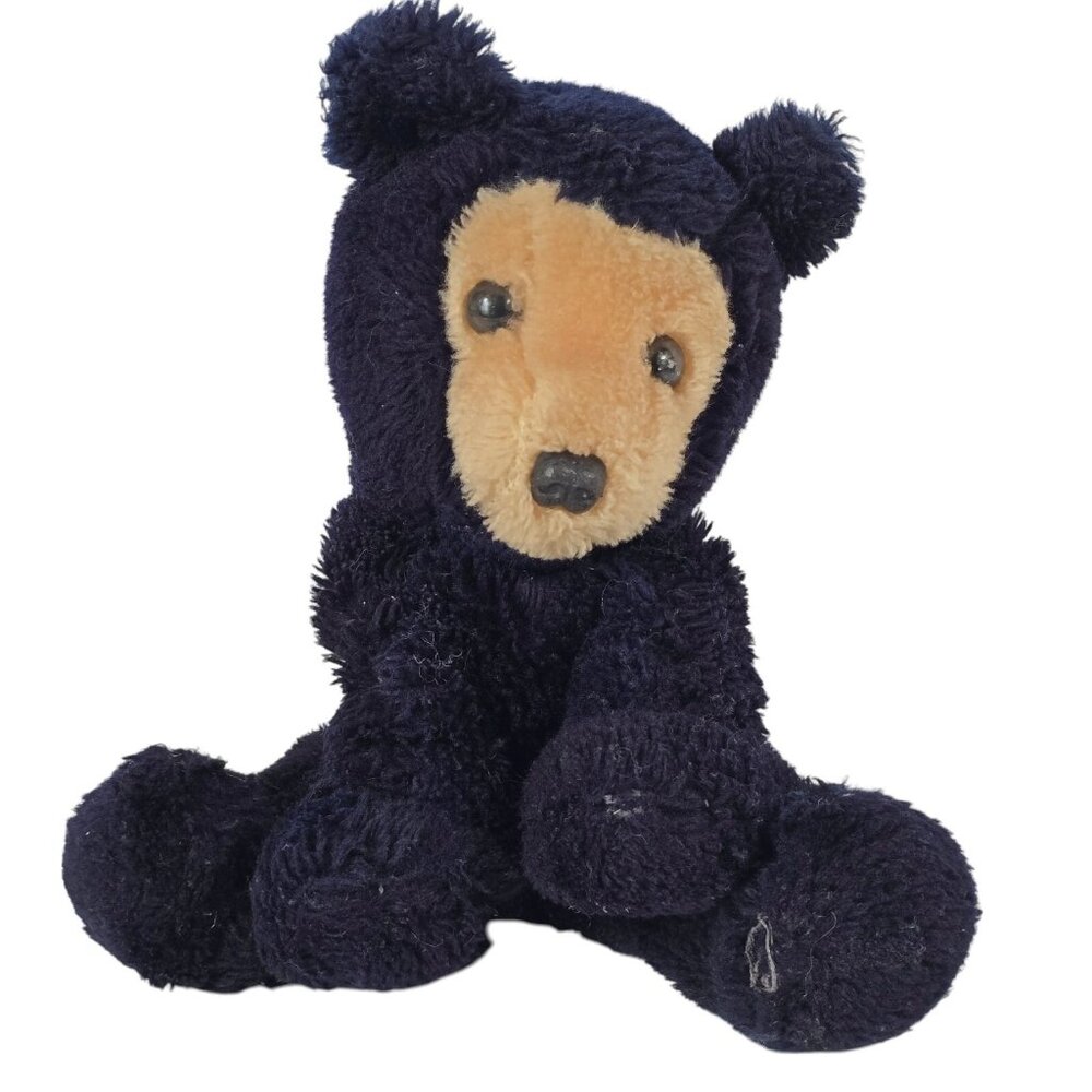 Vintage Dakin Plush Black Bearfoot Bear Cub Stuffed Animal 1976 Nutshells READ